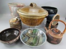 Selection of studio pottery by various potters