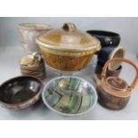 Selection of studio pottery by various potters