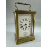 French brass cased five window carriage clock. Subsidiary dial to front. Numbered 4326.