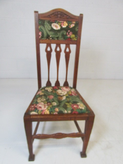 Floral upholstered vintage chair