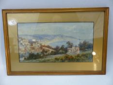 Local Interest - Antique watercolour depicting Seaton Bay, signed F Parr
