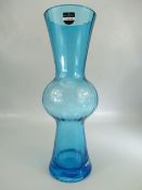 Dartington handmade Art Glass with bulbous middle and flared neck.