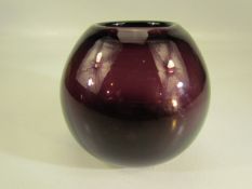 Liskeard Glass balloon vase in purple