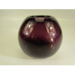 Liskeard Glass balloon vase in purple