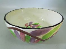 Antique pottery bowl decorated with flowers