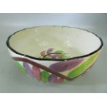 Antique pottery bowl decorated with flowers