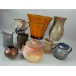 Selection of studio pottery by various potters.