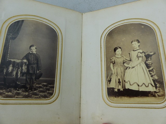 Antique photograph album and one other, both fitted with leather and brass - Image 6 of 8