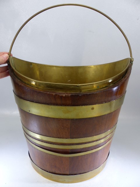 Georgian mahogany brass bound and insert wine bucket - Image 3 of 5