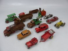 Nice selection of used Dinky Toy (Meccano) cars to include A Commer Van, Aveling Barford, Fire and