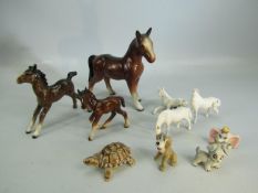 Selection of Beswick horses and Wade figures