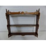 Antique wall hanging shelves with fretwork