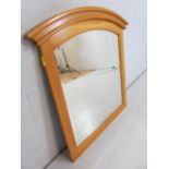 Oak dome topped wall mirror