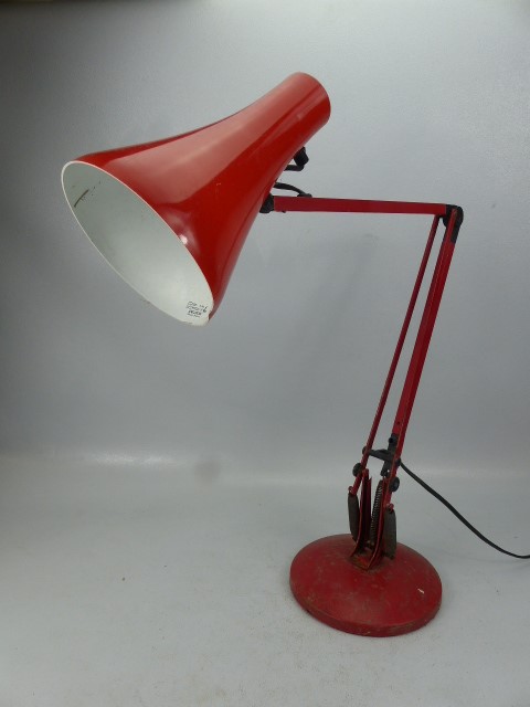Red vintage angle poise lamp - Image 2 of 7