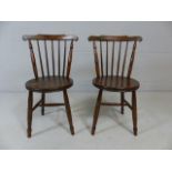 Elm pair of antique chairs