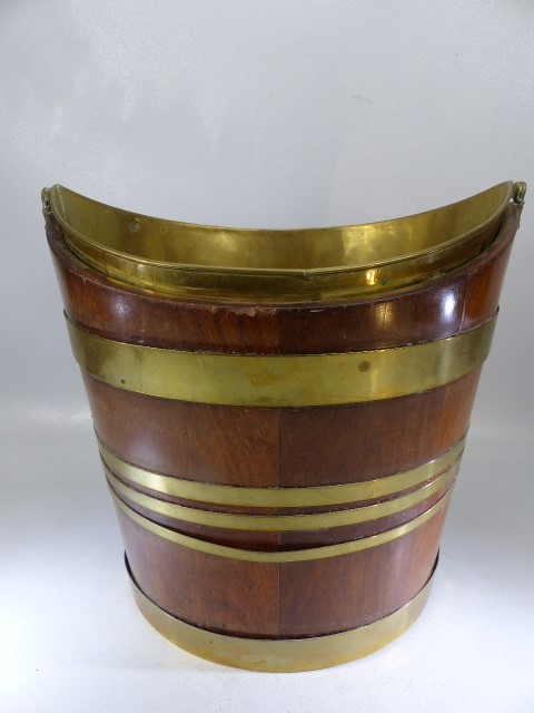 Georgian mahogany brass bound and insert wine bucket - Image 2 of 5