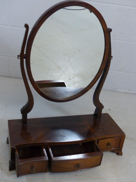 Mahogany dressing table mirror with drawers - Image 2 of 2
