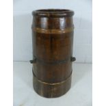 Vintage Hop/ Grain bin of wooden construction and bound and of a conical form (stands approx 89cm