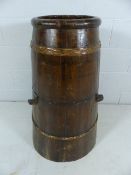Vintage Hop/ Grain bin of wooden construction and bound and of a conical form (stands approx 89cm