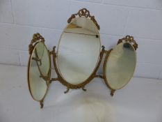 Folding dressing table mirror