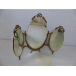 Folding dressing table mirror