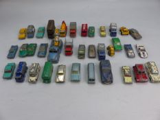 Collection of tin plate cars and vehicles to include Lesney, Budgie, Husky & Matchbox. All heavily
