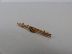 Edwardian 9ct Gold and Seed Pearl bar brooch. Weight approx: 1.2gms