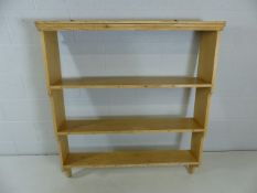 Antique pine wall-hanging shelving unit