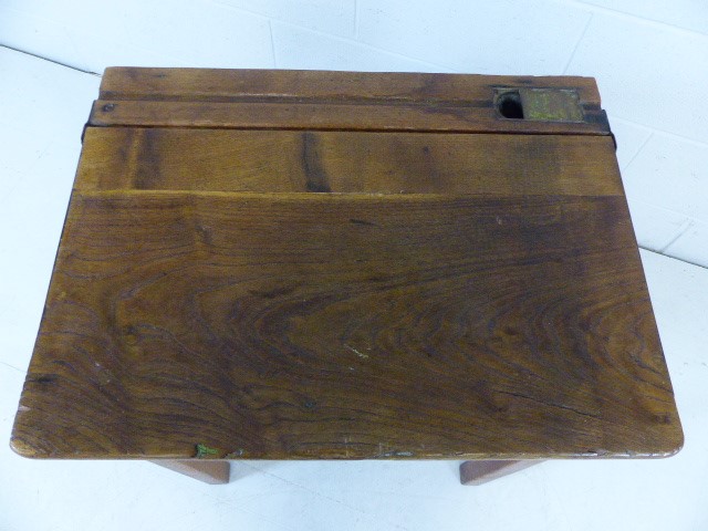 1930s oak school desk - Image 4 of 4