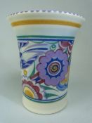 Poole Pottery Art Deco flared vase decorated in the PB pattern 'Bluebird' design. Paintress is Hilda