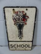 Vintage school sign