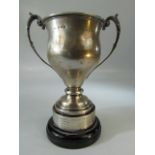 Silver Trophy hallmarked Birmingham and engraved (silver weight 191g)