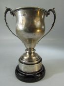 Silver Trophy hallmarked Birmingham and engraved (silver weight 191g)