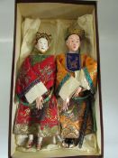 Two Japanese dolls in traditional robes (A/F)