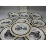 Set of six limited edition collectors plates of Seaton and six of Beer, by Gerald Swan for the