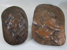 Pair of bronze plaques, the smaller marked Bruckner 1/300