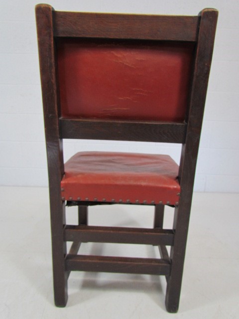 Greenman oak leather chair - Image 5 of 5