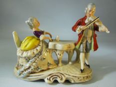 Antique Crown Derby figurine set marked 1859 to base