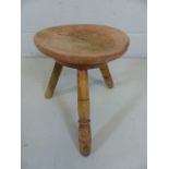 Vintage pine milking stool