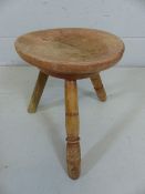 Vintage pine milking stool