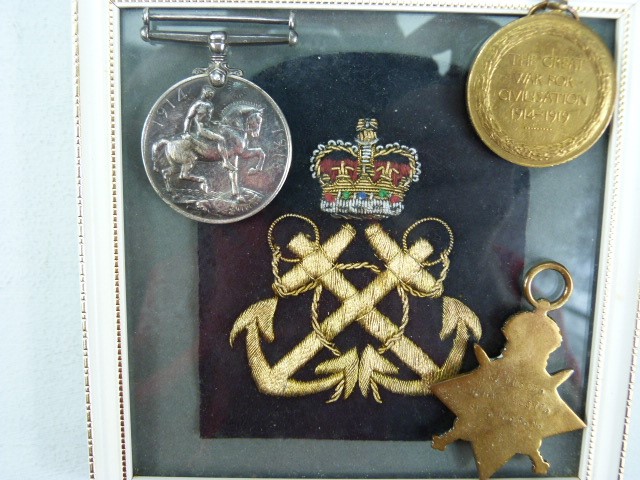 MILITARY MEDALS: Trio of WWI medals awarded to K. 11308 H. HAMMACOTT STO.1 .. R.N. accompanied by - Image 2 of 4