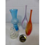 Selection of art glass to include Dartington