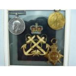 MILITARY MEDALS: Trio of WWI medals awarded to K. 11308 H. HAMMACOTT STO.1 .. R.N. accompanied by