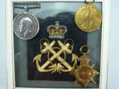 MILITARY MEDALS: Trio of WWI medals awarded to K. 11308 H. HAMMACOTT STO.1 .. R.N. accompanied by