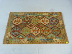 Vegetable dye wool Chobi Kilim rug. Approx 129cm x 77cm