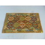 Vegetable dye wool Chobi Kilim rug. Approx 129cm x 77cm