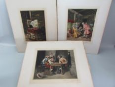 Three paintings by ANTOINE GAYMARD after LOUIS-ERNEST MEISSONIER 1920 including 'Gentlemans Chess