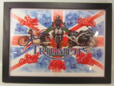 Limited edition print 306/1000 "Triumph - 100 years" signed by Billy