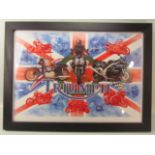 Limited edition print 306/1000 "Triumph - 100 years" signed by Billy