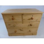 Antique pine chest of four drawers